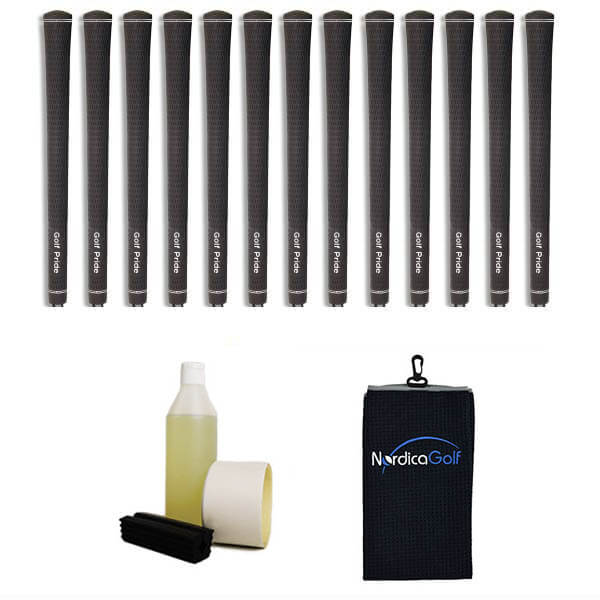 Golf Pride Tour Velvet Undersize Ribbed 0.580" Grip kit - 13 grips, clamp, solvent, tape, towel