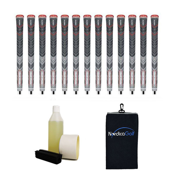 Golf Pride New Decade MultiCompound Plus4 ALIGN Midsize Gray RibbedGrip kit - 13 grips, clamp, solvent, tape, towel